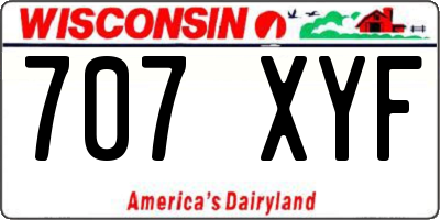 WI license plate 707XYF