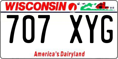 WI license plate 707XYG