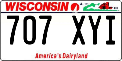 WI license plate 707XYI