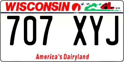 WI license plate 707XYJ
