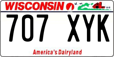 WI license plate 707XYK