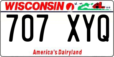 WI license plate 707XYQ