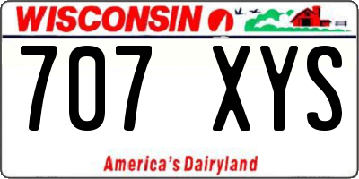 WI license plate 707XYS