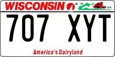 WI license plate 707XYT