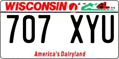 WI license plate 707XYU