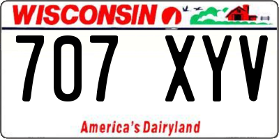 WI license plate 707XYV