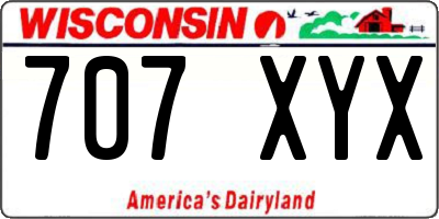 WI license plate 707XYX