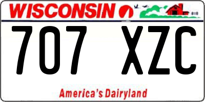 WI license plate 707XZC
