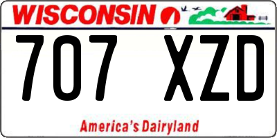 WI license plate 707XZD