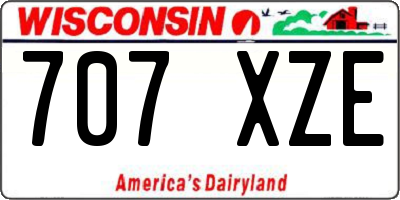 WI license plate 707XZE