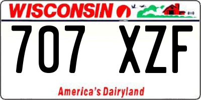 WI license plate 707XZF
