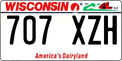 WI license plate 707XZH