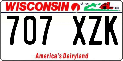 WI license plate 707XZK