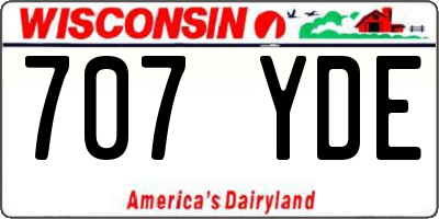 WI license plate 707YDE