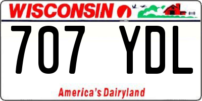WI license plate 707YDL