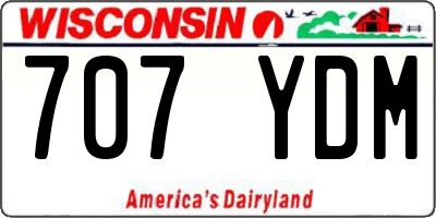 WI license plate 707YDM
