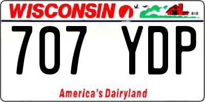WI license plate 707YDP