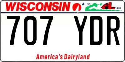 WI license plate 707YDR