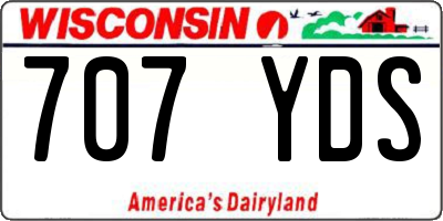 WI license plate 707YDS