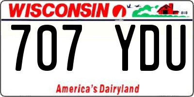 WI license plate 707YDU