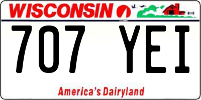 WI license plate 707YEI