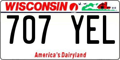 WI license plate 707YEL