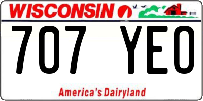 WI license plate 707YEO