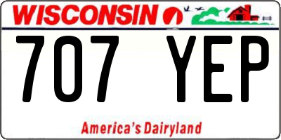 WI license plate 707YEP