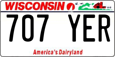 WI license plate 707YER