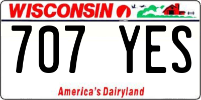 WI license plate 707YES