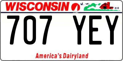 WI license plate 707YEY