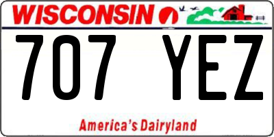 WI license plate 707YEZ