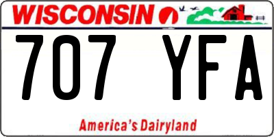 WI license plate 707YFA