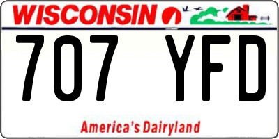 WI license plate 707YFD