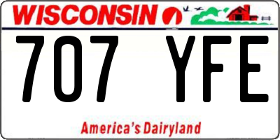 WI license plate 707YFE