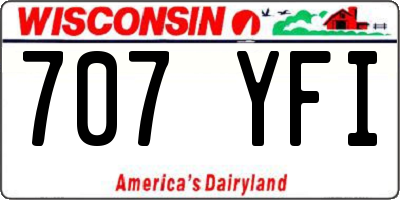 WI license plate 707YFI
