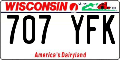 WI license plate 707YFK