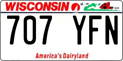 WI license plate 707YFN