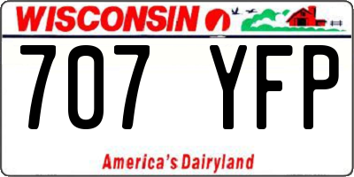 WI license plate 707YFP