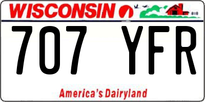WI license plate 707YFR