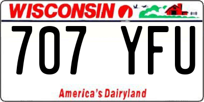 WI license plate 707YFU