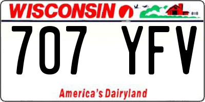 WI license plate 707YFV