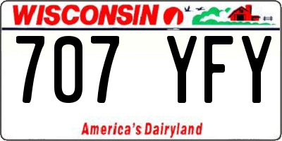 WI license plate 707YFY