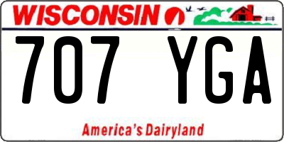 WI license plate 707YGA