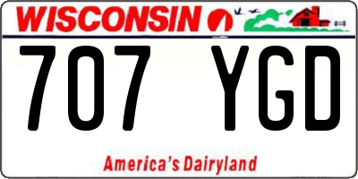 WI license plate 707YGD