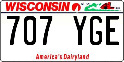 WI license plate 707YGE
