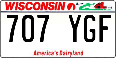 WI license plate 707YGF