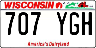 WI license plate 707YGH