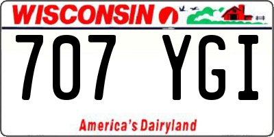 WI license plate 707YGI