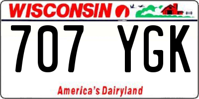 WI license plate 707YGK